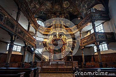 Interior of Trinity Church, a Baroque Protestant parish church in Speyer Germany Stock Photo
