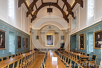 The interior of the trinity collage, Cambridge, United Kingdom Editorial Stock Photo