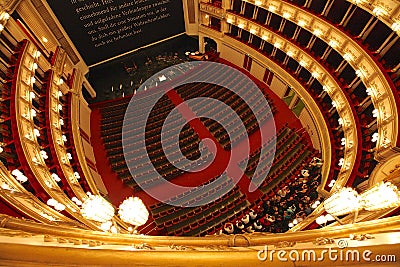 Interior of Vienna State Opera Editorial Stock Photo