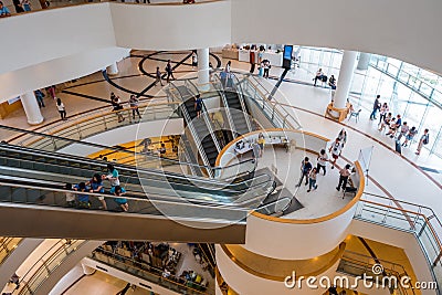 Interior view of Bangkok Art and Cultural Center Bacc in Bangkok, Thailand. Editorial Stock Photo