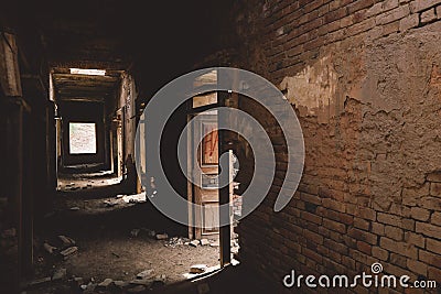 Interior View of the Brick Sandy Arches and Inside Room Ruins of the Derawar Fort, Pakistan Stock Photo