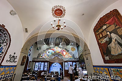 Interior view of the Cafe De Tacuba Editorial Stock Photo
