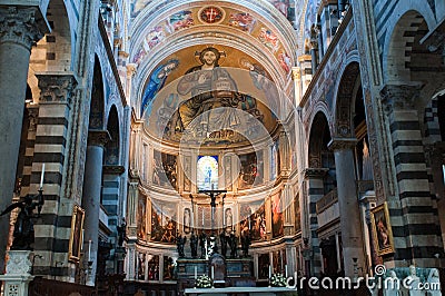 Interior view of the Cathedral of Pisa. Stock Photo