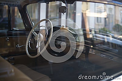 Interior view of classic vintage car Stock Photo