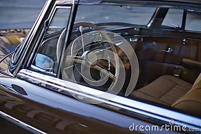 Interior view of classic vintage car Stock Photo