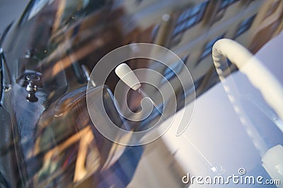 Interior view of classic vintage car Stock Photo