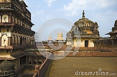 Interior view of Datia Palace. Also known as Bir Singh Palace or Bir Singh Dev Palace. Datia. Madhya Pradesh Stock Photo