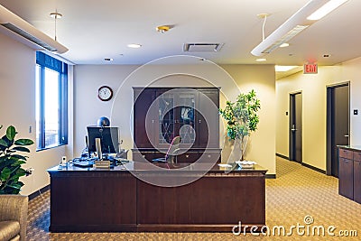 Interior view of the Dean office of the College of Allied Health of University of Oklahoma Editorial Stock Photo