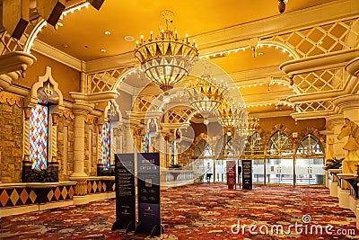Interior view of the Excalibur Hotel & Casino Editorial Stock Photo