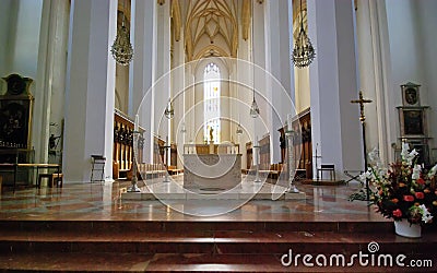 Interior view of Frauenkirche Cathedral Editorial Stock Photo