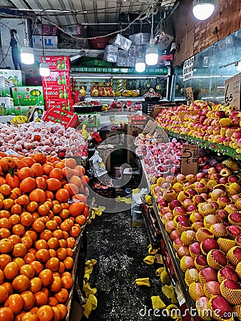 interior view of fruits shop in Wuhan city china Editorial Stock Photo