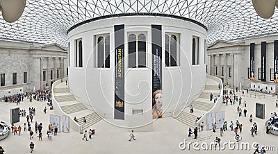 Interior view of the Great Court at the British Museum in London Editorial Stock Photo