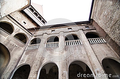 Interior view of the Huniazi Castle Stock Photo