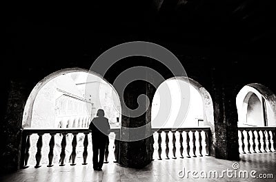 Interior view of the Huniazi Castle Stock Photo