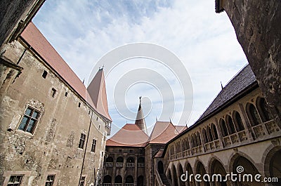 Interior view of the Huniazi Castle Stock Photo