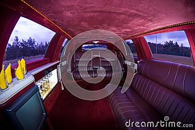Interior view of a Limousine Stock Photo