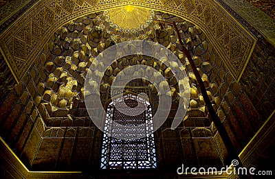 Interior view of the Mausoleum of Tamerlane in Samarkand, Uzbekistan Editorial Stock Photo