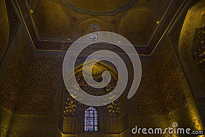 Interior view of the Mausoleum of Tamerlane in Samarkand, Uzbekistan Editorial Stock Photo