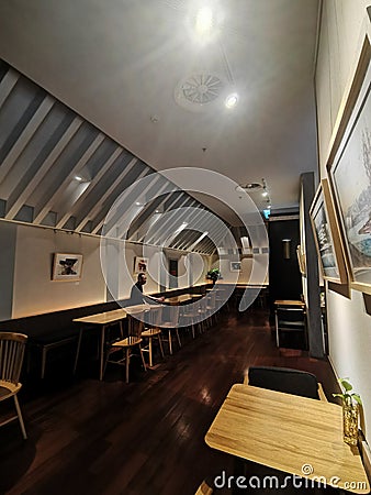 interior view of a modern coffee shop in Wuhan city Editorial Stock Photo