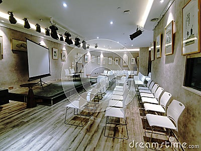 interior view of a modern school conference hall in Wuhan city Editorial Stock Photo