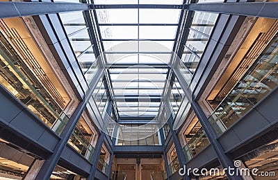 Interior view of modern shopping mall Stock Photo