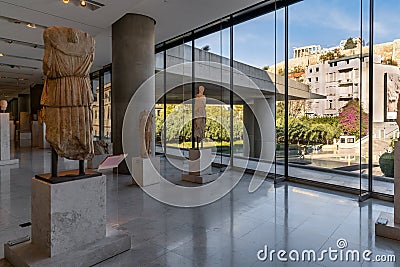 Interior view of the new Acropolis Museum Editorial Stock Photo