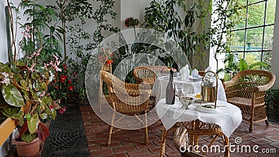 Interior view of OranÅ¾erie greenhouse, located next to Radun Castle, Opava, in the Czech Republic Stock Photo