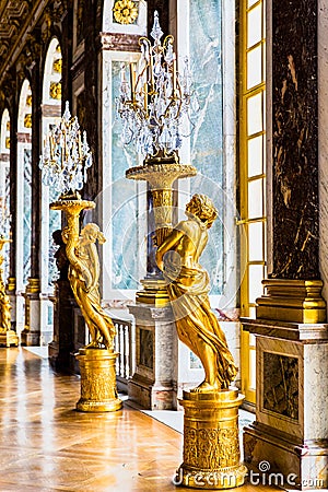 Interior View of the Palace of Versailles Editorial Stock Photo