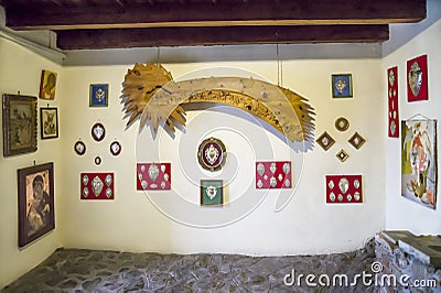 Interior view of the Sacra di San Michele-Saint Michael's Abbey Editorial Stock Photo