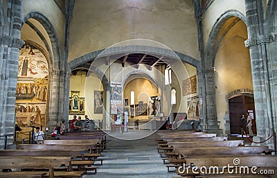 Interior view of the Sacra di San Michele-Saint Michael's Abbey Editorial Stock Photo