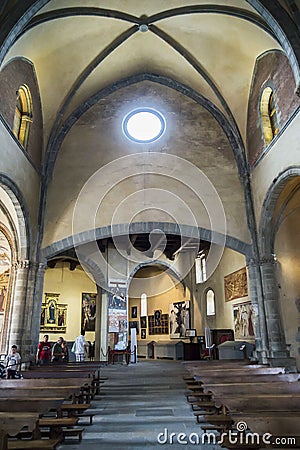 Interior view of the Sacra di San Michele-Saint Michael's Abbey Editorial Stock Photo