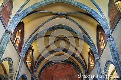 Interior view of the Sacra di San Michele-Saint Michael's Abbey Editorial Stock Photo