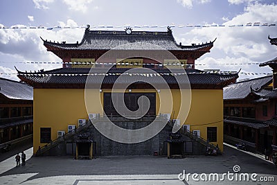Interior view of Shanghai Buddhist temple Editorial Stock Photo