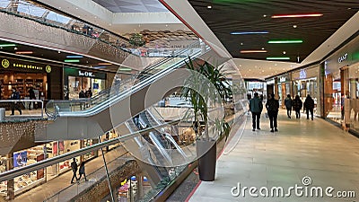 Interior view and stores from Buyaka shopping center on the Asian side of istanbul Editorial Stock Photo