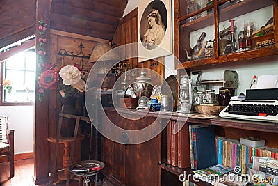 Interior vintage living room. Retro styled design interior. Editorial Stock Photo