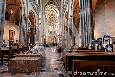 Interior of Vitus Cathedral, Czech Republic Editorial Stock Photo