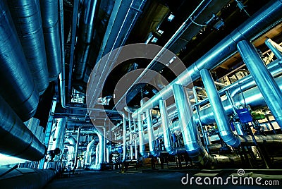 Interior of water treatment plant Stock Photo