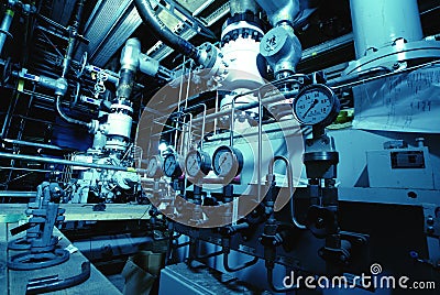 Interior of water treatment plant Stock Photo