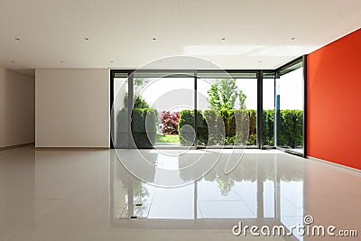 Interior, wide living room Stock Photo