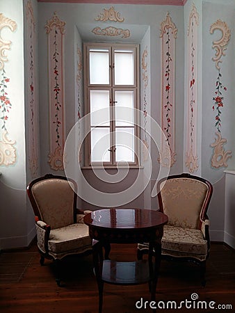 Interior of with window and chairs Stock Photo