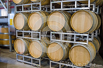 Interior of a Wine Cellar Stock Photo