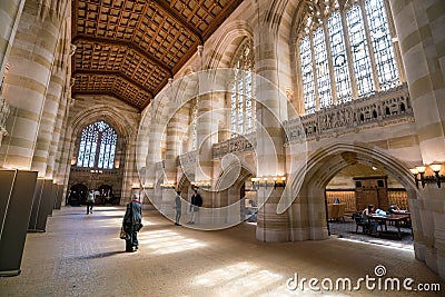 Interior of Yale University library Editorial Stock Photo