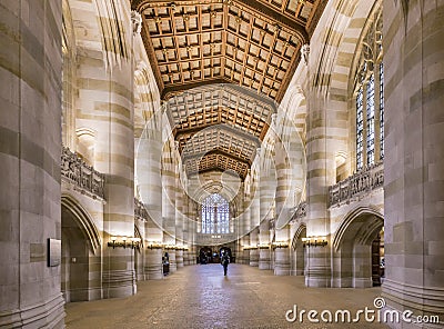 Interior of Yale University library Editorial Stock Photo