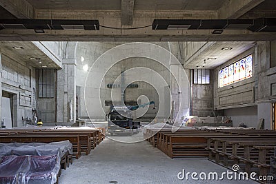 Interiors of the catholic church of St., Peter and Paul, Editorial Stock Photo