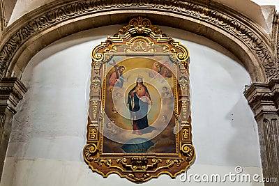 Interiors of the Church and Convent of San Francisco, located at the western end of Madero Street in the historic center of Editorial Stock Photo