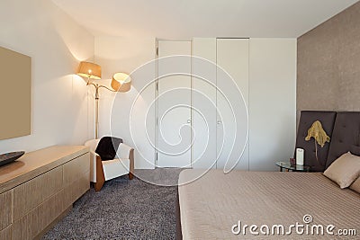 Interiors, comfortable bedroom Stock Photo