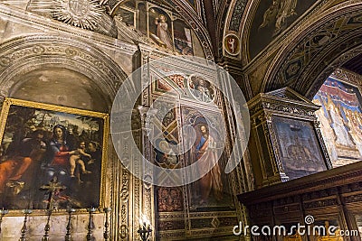Interiors and details of Palazzo Pubblico, Siena, Italy Editorial Stock Photo