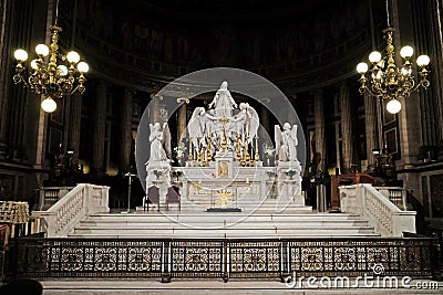 Interiors of Eglise de la Madeleine in Paris Stock Photo