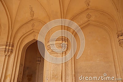Interiors of Juma Masjid at Gandikota, Andhra Pradesh - historic and religious travel - India tourism - archaelogical site Stock Photo