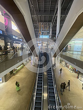 Interiors of Maker Maxity Mall, Bandra Kurla Complex Editorial Stock Photo